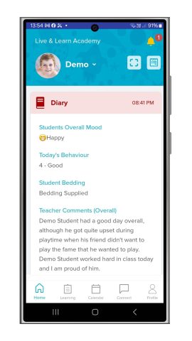 Parent Teacher Communications App - Dashboard